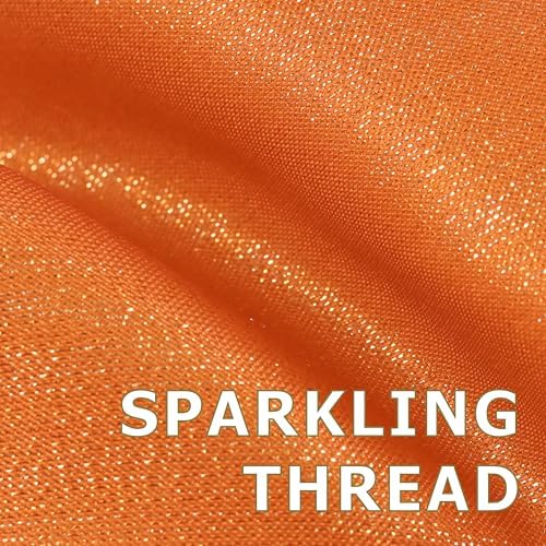 Orange Glitter Shower Curtains for Bathroom: Waterproof Washable 96"Lx72"W