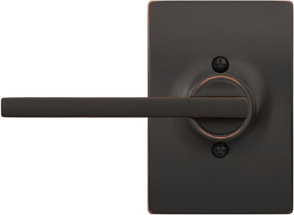 Schlage F170 LAT 716 CEN Latitude Door Lever with Century Trim, One Sided Non-Turning Dummy Door Handle, Aged Bronze