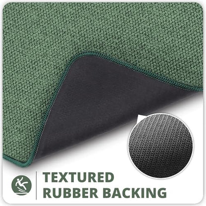 Bosap Bath Mat,Ultra Thin Bathroom Runner Rugs,Large Bath Mats for Bathroom,Quick Dry,Non-Slip,Machine Washable,Low Pile,Bath Rug,Shower Outside,Sink,Home Decor Accessories.Green,3'x6'(36x72inch)