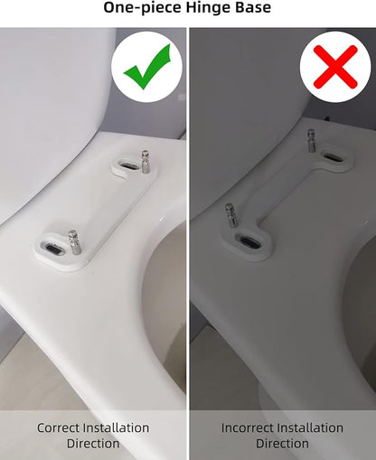 Hibbent Premium Elongated Toilet Seat with Quiet Close, One-Click to Quick Release, Installation Non-Slip Seat Bumpers, Slow Toilet Seat and Cover, Cleaning-White Color
