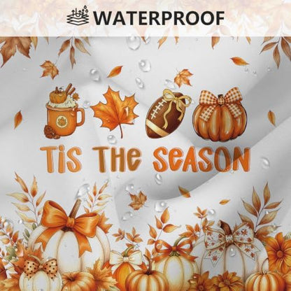 MEHOFOND Fall Shower Curtain Set 4-Piece Thanksgiving Decor Bathroom Set