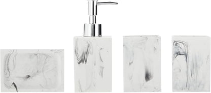Sweet Home Collection Bathroom Accessories Collection Unique Decorative Beautiful Designs Bath Décor, 4 Piece Set, Plaza(Pack of 1)