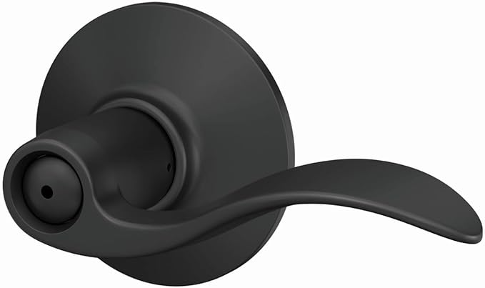 Schlage F40 ACC 622 Accent Door Lever, Bed & Bath Privacy Lock, Matte Black