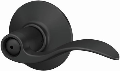 Schlage F40 ACC 622 Accent Door Lever, Bed & Bath Privacy Lock, Matte Black