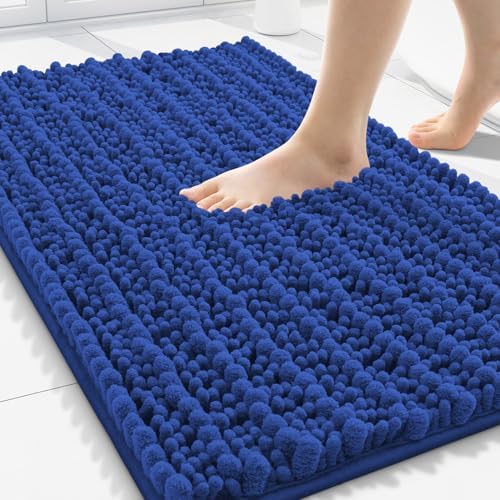 Smiry Bathroom Rugs 30X20, Extra Soft Rubber Backing Chenille Bath Mats