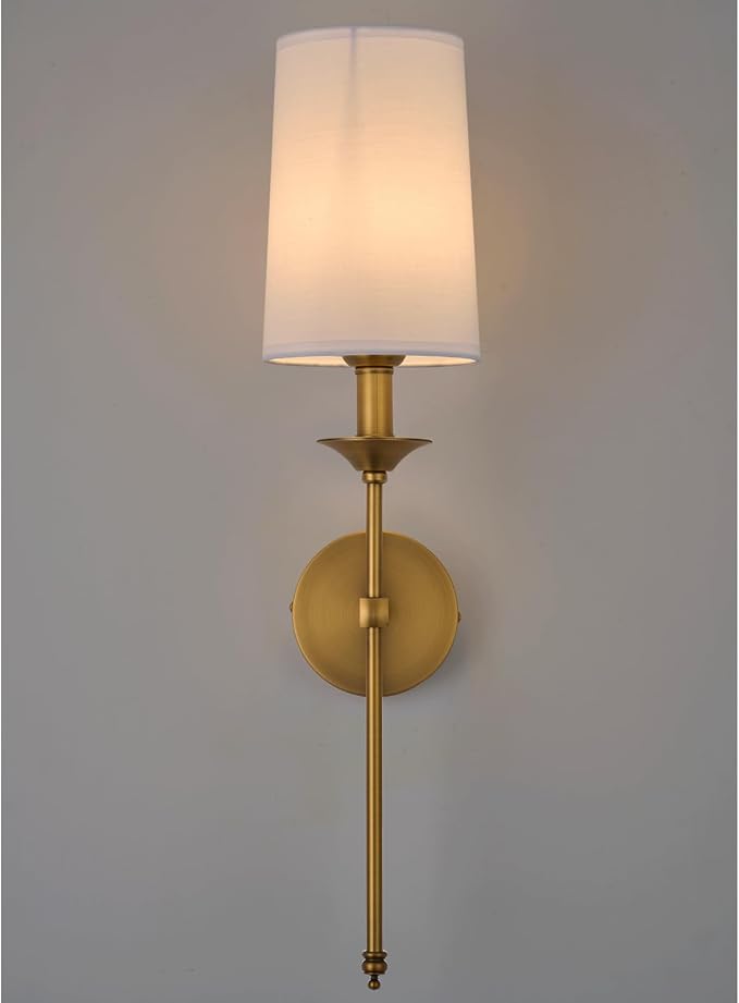 PASSICA DECOR Wall Sconce Set of 2 Hardwired Vintage Antique Brass Sconce Candle Wall Light for Bedroom Living Room Vanity Farmhouse Bathroom Hallway