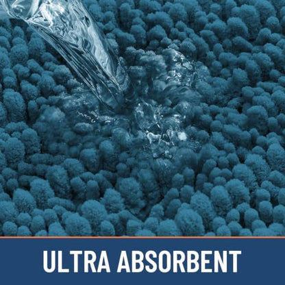 Smiry Bathroom Rugs 40X32, Extra Soft Rubber Backing Chenille Bath Mats