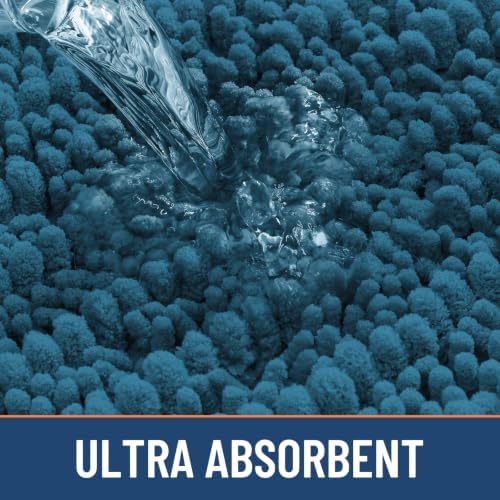 Smiry Bathroom Rugs 34X21, Extra Soft Rubber Backing Chenille Bath Mats