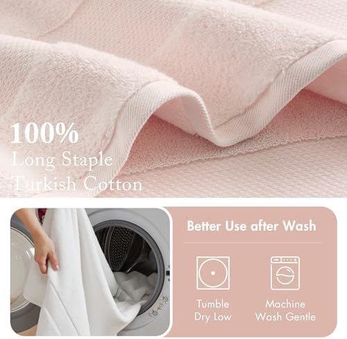Madison Park 100% Turkish Cotton 600 GSM Bath Towel Set, 6 Piece, Blush