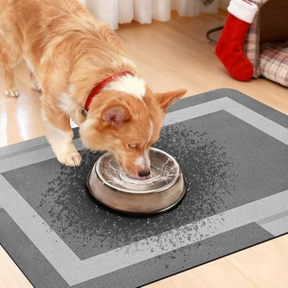 ACCUMTEK Non Slip Bath Mat, Thin Bathroom Rugs Fit Under Door, Quick Dry Bath Mats, Machine Washable Bath Rugs for Bathroom, Bathtub & Kitchen, Bathtub & Kitchen, Grey/Bordered/3 Piece