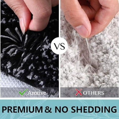 Arotive Microfiber Bathroom Rugs, Shaggy Soft Absorbent Bath Rug, 44x32