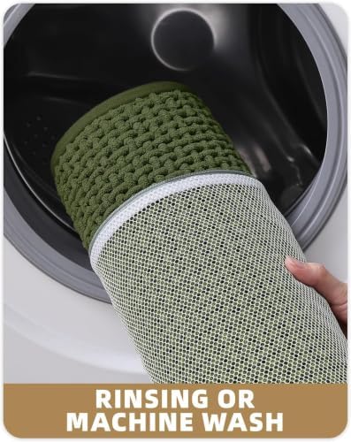 Color&Geometry 24"x59" Chenille Pile Bathroom Rugs Upgraded Denser,Green