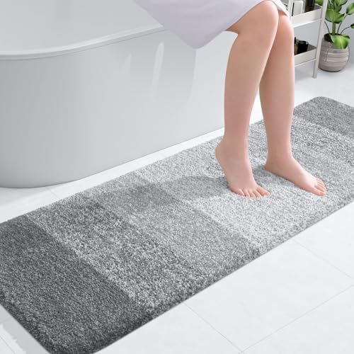 OLANLY Bathroom Runner Rug 59x20, Extra Soft Absorbent Microfiber Bath Rugs