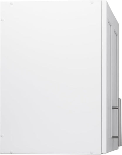 Prepac Elite 24" H Wall Cabinet with Panel Doors, White Storage Cabinet, Bathroom Cabinet, Pantry with 1 Adjustable Shelf 16.75" D x 32" W x 24" H, WSUR-1002-1