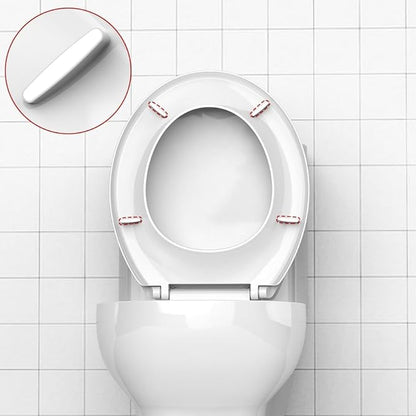 Round Toilet Seat, Soft-Slow Close, 17 Inch Round Toilet Seat For Round Toilets, Quiet-Close Lid And Seat, Easy To Install And Clean, Never Loosen, White