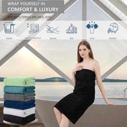 Bath Towel Set of 4 Extra Large Bath Sheet 35"x70" Oversized Bath Towel Soft Microfiber Bathroom Towel for Adults Highly Absorbent Quick Dry Towel Set for Bathroom,Hotel,Shower Bath Sheet Towel Black