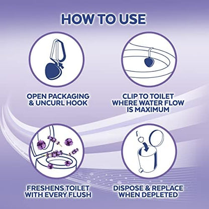 Lysol Automatic in-The-Bowl Toilet Cleaner, Cleans and Freshens Toilet Bowl, Lavender Fields Scent, 2ct