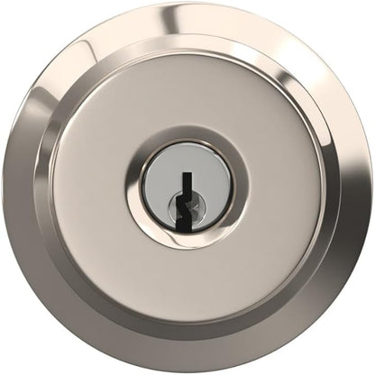 Schlage F51A BWE 618 PLY Bowery Knob with Plymouth Trim Keyed Entry Lock, Polished Nickel