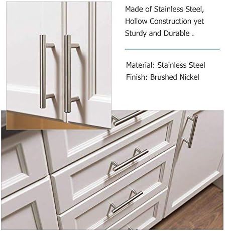 homdiy Brushed Nickel Cabinet Pulls Cabinet Handles, 2-1/2in(64mm) Center to Center Dresser Drawer Handles Silver Drawer Pulls for Kitchen, Bedroom, Bathroom, Wardrobe Hardware