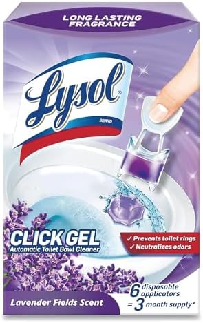 Lysol Click Gel Automatic Toilet Bowl Cleaner, Bathroom Essentials, Toilet Freshener, Refreshing Lavender Scent, 6 Count (Pack of 1)