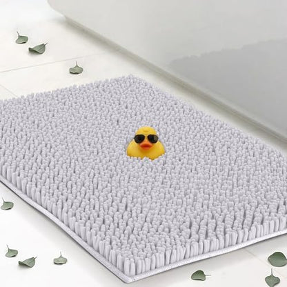 Small Chenille Bath Mats 25"x18", Plush Absorbent Bath Mats Quick Dry, Soft & Machine Washable, Non Slip Carpet for Bathroom, Thick Bathroom Rugs, Shower Restroom Rug Mat, Alfombras De Bano, Bathrugs