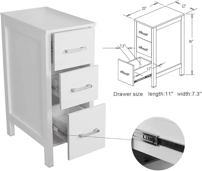 UEV 60" Double Sink Bathroom Vanity,White Bathroom Vanity with Double Side Vanity Cabinets & Removable 3 Drawer Storage Cabinet,Modern Bathroom Vanity with Vessel Sink Combo,Mirror Not Included(A16)