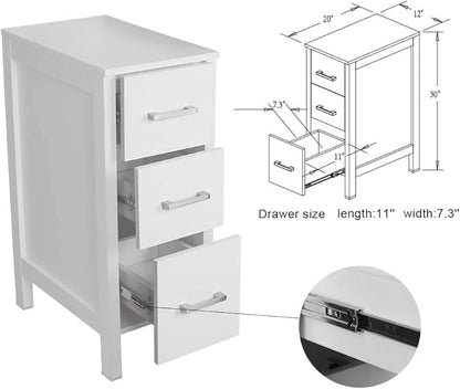 UEV 60" Double Sink Bathroom Vanity,White Bathroom Vanity with Double Side Vanity Cabinets & Removable 3 Drawer Storage Cabinet,Modern Bathroom Vanity with Vessel Sink Combo,Mirror Not Included(A16)