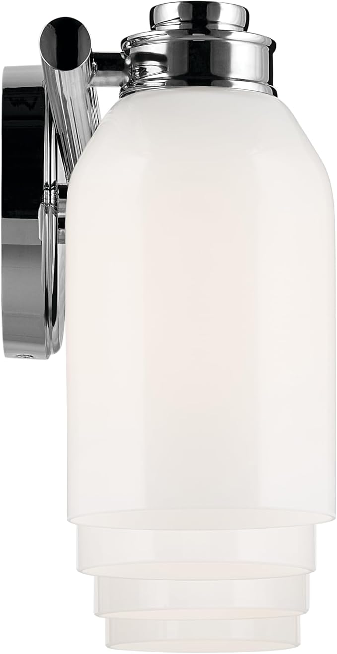 Kichler Shae 32.25" 4-Light Vanity Light with White Opal Glass in Chrome, for Bathroom Vanity, Powder Room. Over a Mirror, (32.25" W x 9" H), 55203CH