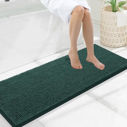 Smiry Bathroom Rugs 47X17, Luxury Chenille Extra Soft Absorbent Bath Mat