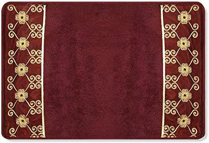 Zahari Home Elegant Rose Classic Bathroom Rug Modern Bath Rug Luxury Contemporary Decor Beautiful Shower Mat Unique Design Stylish Bathroom Runner Rug Bath Shower Tub Décor