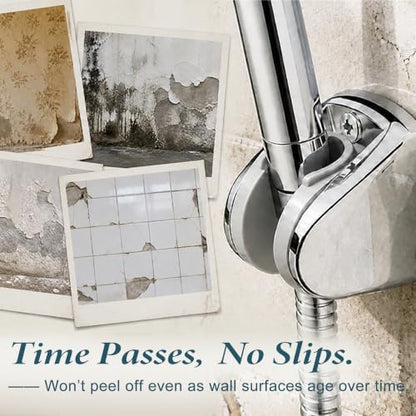 YOO.MEE Wall Mount Shower Bracket, Wide Angle Adjustment, Screw Fix, Chrome