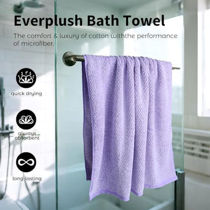 Everplush Diamond Collection Oversized Bath Towel – 1 Pieces, Super Soft & Highly Absorbent, Quick-Drying, Extra Large & Thick. Perfect for Bathroom, Pool, Swimming Use (Lavender, 30" x 56" 1PK)
