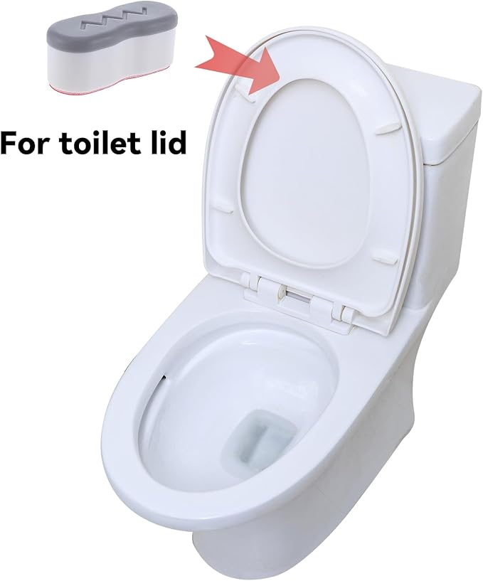 8Pcs Bidet Height-increasing Pads Toilet Seat Risers Toilet Lid Rubber Bumpers with 2 Heights Adjustment Grey & Clear Self Adhesive Universal Bidet Bumpers Replacement Bumpers for Toilet Seat