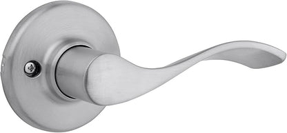 Kwikset Balboa Dummy Door Handle, Single Sided Lever for Closets, French Double Doors, and Pantry, Satin Chrome Non-Turning Right Handed Interior Push/Pull Lever, with Microban Protection