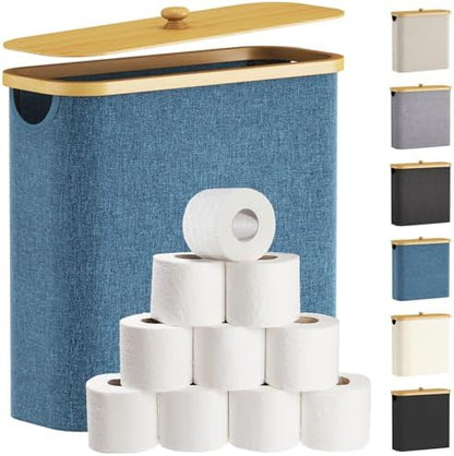 Lifewit Toilet Paper Storage Holder, Extra Large Stand Basket 30L Dark Blue