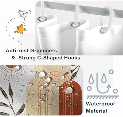Boho Moon Stall Shower Curtain with Hooks 36x72 Inch