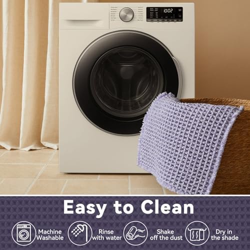 Triohero Waffle Bath Mat, Cute Bathroom Rugs Non Slip, 20x30 Lavender Cream
