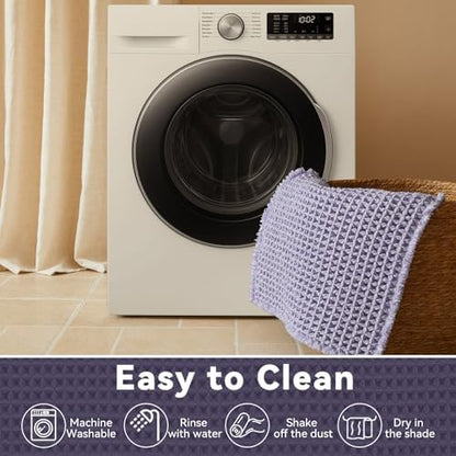 Triohero Waffle Bath Mat, Cute Bathroom Rugs Non Slip, 20x30 Lavender Cream