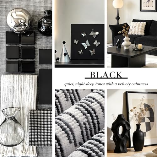 BSICPRO Bathroom Rugs Sets 2 Piece, Modern Bath Mat 20"x32"+16"x24", Black