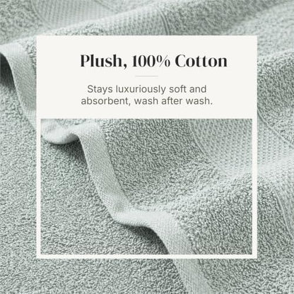 Modern Threads 6 Piece Bath Towel Set – Bathroom Towel Set with 2 Bath Towels, 2 Hand Towels & 2 Washcloths – 100% Cotton, Soft & Absorbent – Waffle (Sage Mist)