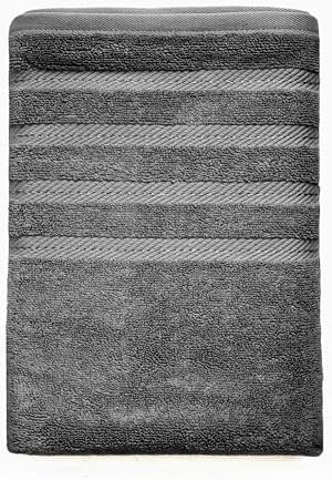 Hearth & Harbor Bath Towels for Bathroom - 100% Ring Spun Cotton Luxury Bathroom Towels - Soft & Highly Absorbent Bath Towels Set, 6 Piece Set, Gray
