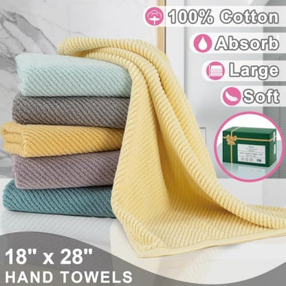 VOOVA & MOVAS Hot PinkHand Towels 4PC, 100% Cotton, 18x28 in