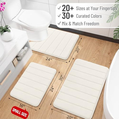 OLANLY Memory Foam Large Bath Mat 59x34, Super Soft Absorbent Bathroom Rugs