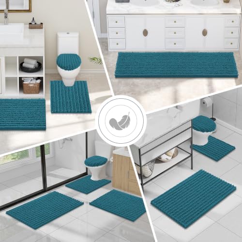 Smiry Bathroom Toilet Rugs U Shaped 24X20, Chenille Bath mats for Toilet