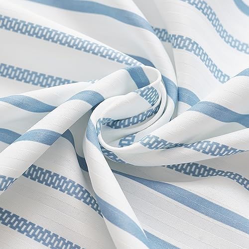 jinchan Blue and White Shower Curtain for Bathroom Modern Farmhouse Striped Waterproof Fabric Shower Curtain Set with 12 Hooks Machine Washable 70x72 Inches