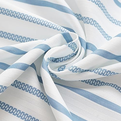 jinchan Blue and White Shower Curtain for Bathroom Modern Farmhouse Striped Waterproof Fabric Shower Curtain Set with 12 Hooks Machine Washable 70x72 Inches
