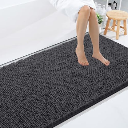 Smiry Bathroom Rugs 120X36, Luxury Chenille Extra Soft Absorbent Bath Mat