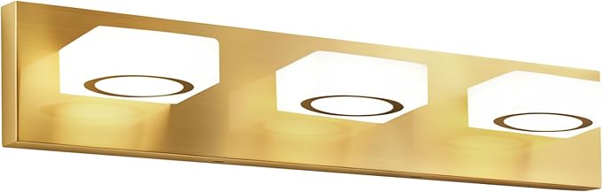 Bathroom Vanity Light, 3-Light 24 Inch Brushed Gold 5CCT 2700-6500K LED Bathroom Light Fixtures Over Mirror, Vanity Lighting Modern Bath Wall Sconce for Mirror Bedroom Living Room