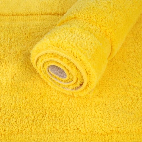 SHACOS Soft Microfiber Bathroom Rugs Set of 2 Pieces, Yellow