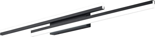 PRESDE 48 Inch Bathroom Light Fixtures Black Vanity Light Bar LED Modern Bath Wall Lighting Over Mirror 3CCT